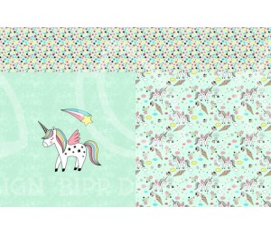 Jersey - Einhorn Panel Una türkis